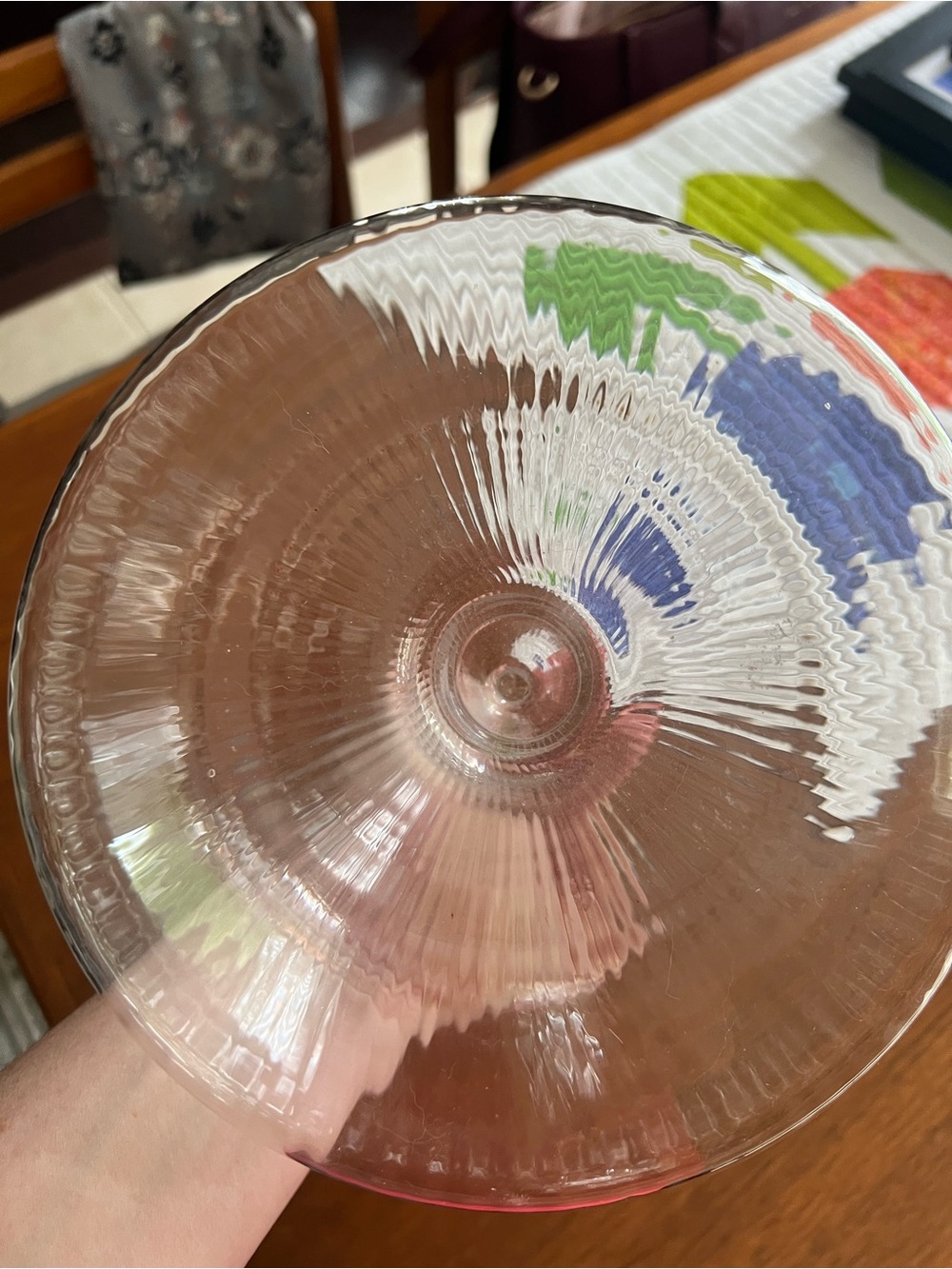 Clear Ribbed Glass Vase/Decanter - Picture 2 of 3